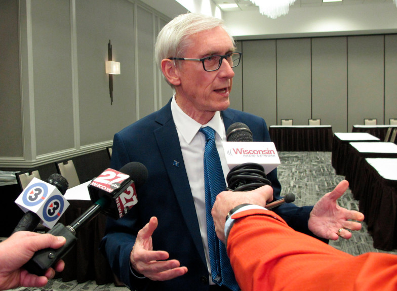 Wisconsin Gov. Tony Evers speaks to reporters in Madison on Tuesday, February 12. (AP Photo)