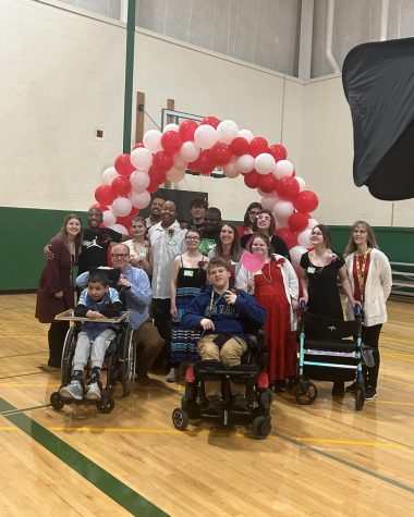 A photo taken at this years annual adaptive valentines dance with students from Oshkosh North and West!