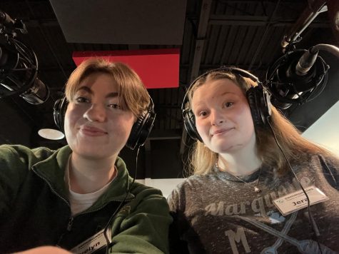 Junior Communities students  Evelyn Oehler and Jera Jennings participate in a podcast discussing teens and mental health by partnering with the Breakwater Coalition. 
