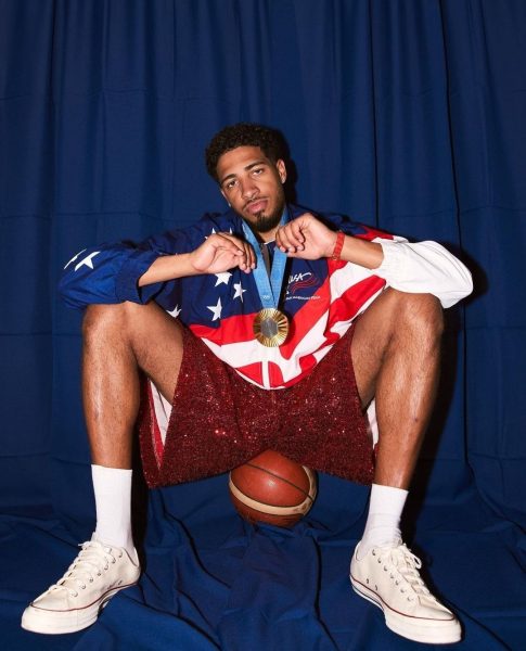 Tyrese Haliburton with his Gold Medal after 2024 Olympics. Photo used from Instagram with permission from @tyresehaliburton