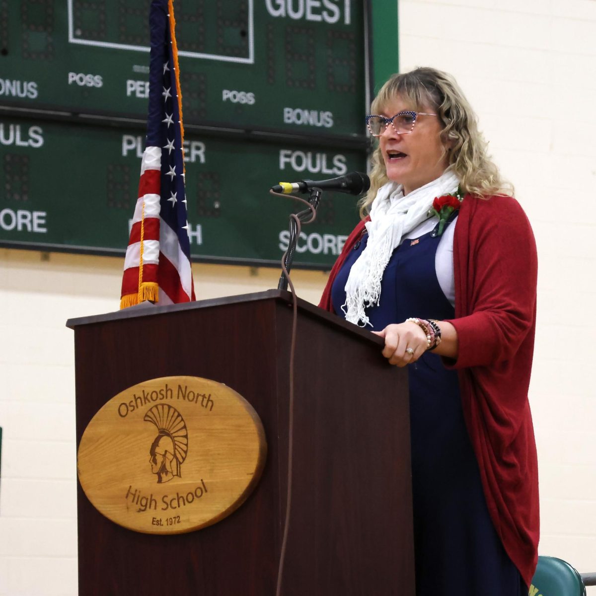 Ms Klein Speaks at Veteran's Day Assembly